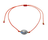 Juego de 3 Pulseras Libela Labradorita Piedra Natural en Hilo Encerado Ajustable